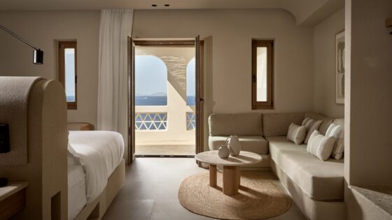 Pure Haven Sea View Private Pool - Bedroom & Living Room in Mykonos hotel