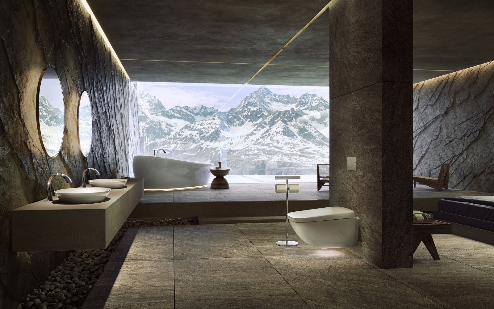 TOTO_NEOREST in alpine setting bathroom