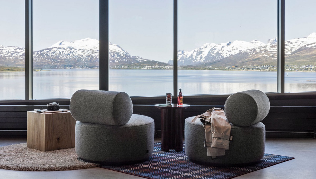Moxy Tromso views over fjords and mountains