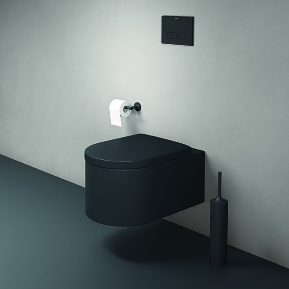 black Millio wall hung toilet designed by Antonio Bullo for Duravit
