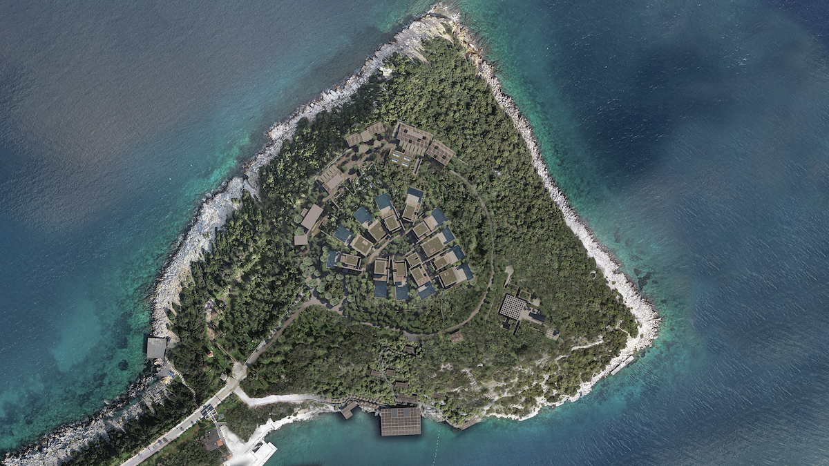 Arial view of the resort - render
