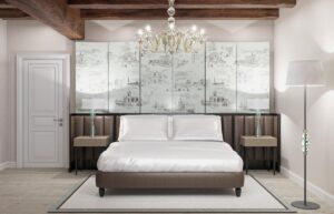 render of guestroom in Hilton Molino Stucky Venice