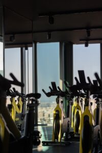 fitness equipment in Siro with view over Dubai