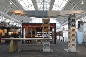 Stone tapestry - Stone Federation stand at Surface 2024, designed by Squire & Partners