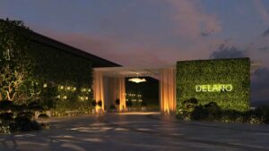 entrance to Delano Dubai designed by Elastic