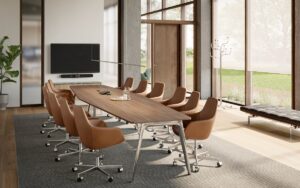 meeting room with Pluralis table in centre from Fritz Hansen