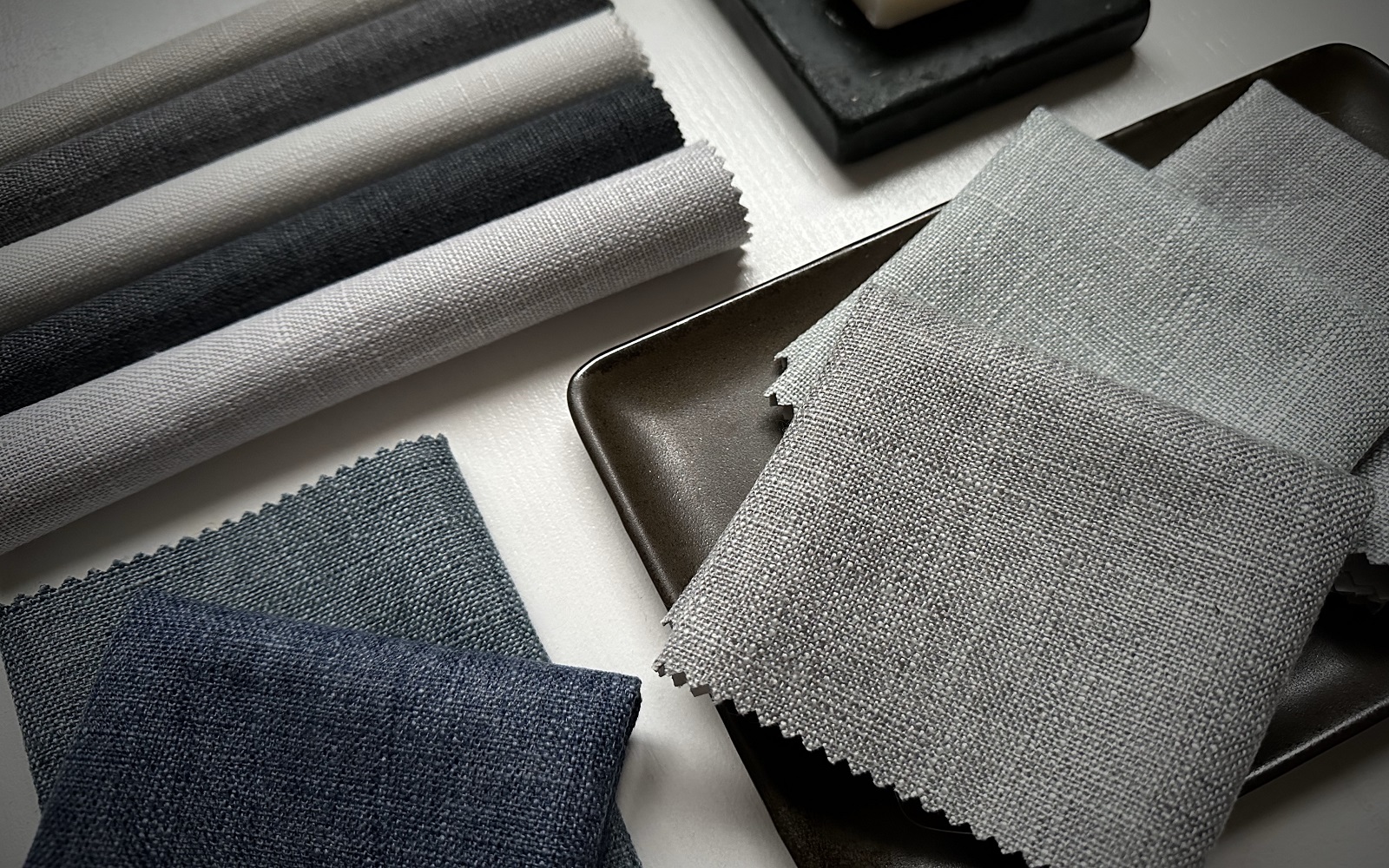 flat shot of fabric samples Laon from Skopos