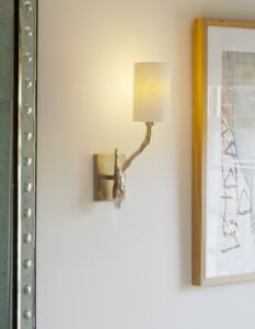 twig wall light in nickel by Vaughan