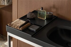 detail of edges and dimensions in sink designed by Citterio for duravit