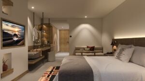 render of guestroom in Hyde Bodrum