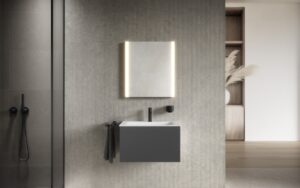mirror cabinet from keuco above wall hung basin