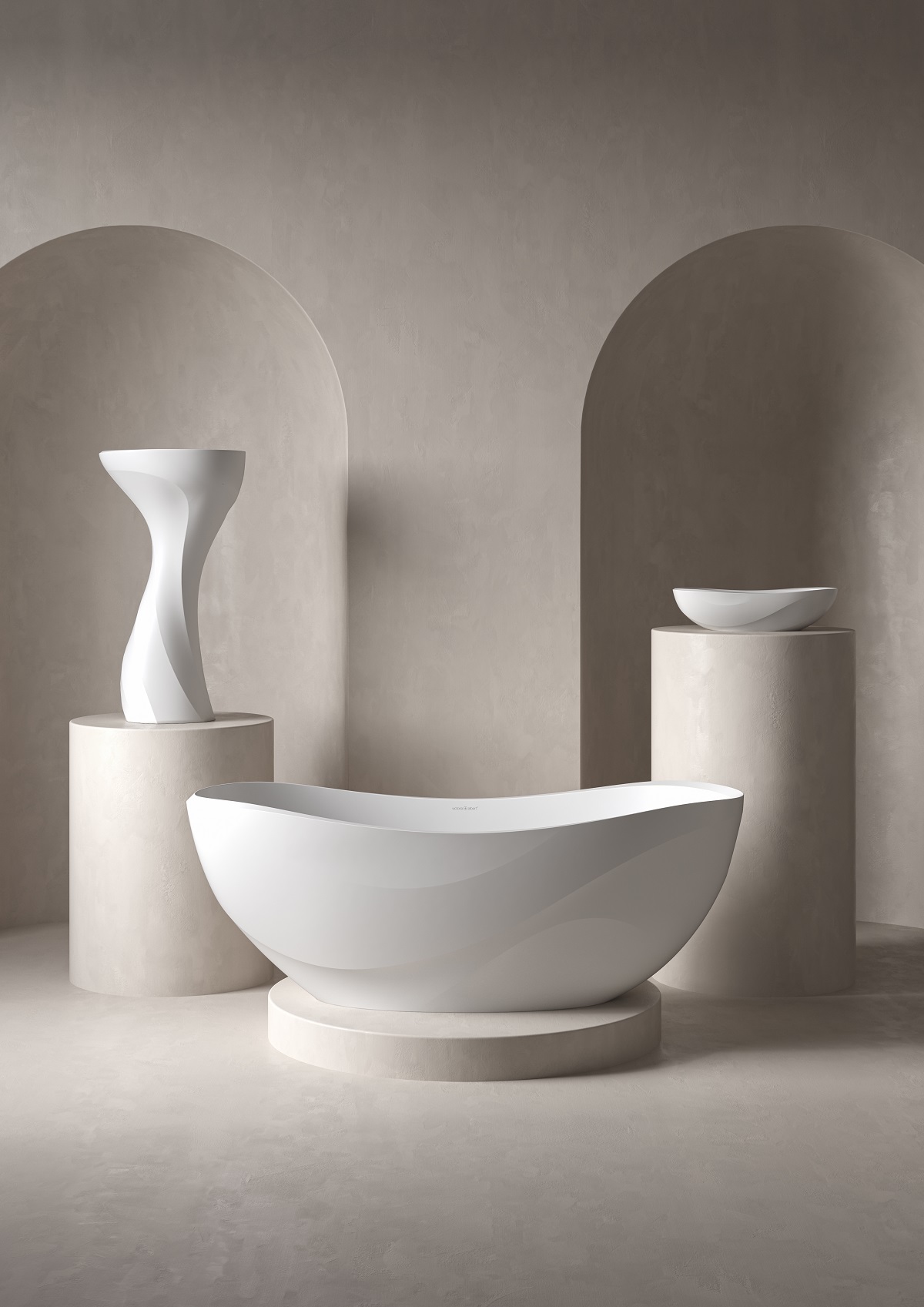 the Seros bathroom collection in gallery display