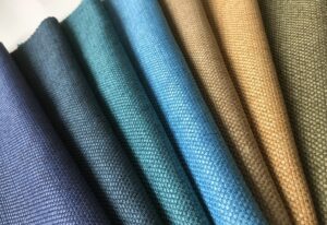 colour swatches of celeste fabric from Skopos
