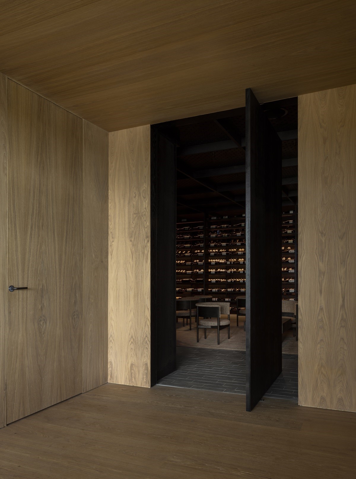 interior detail with wooden surface design at Ang