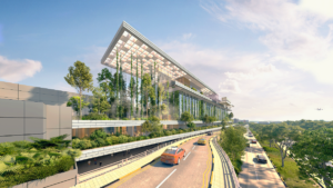 T2 changi airport hotel render exterior view