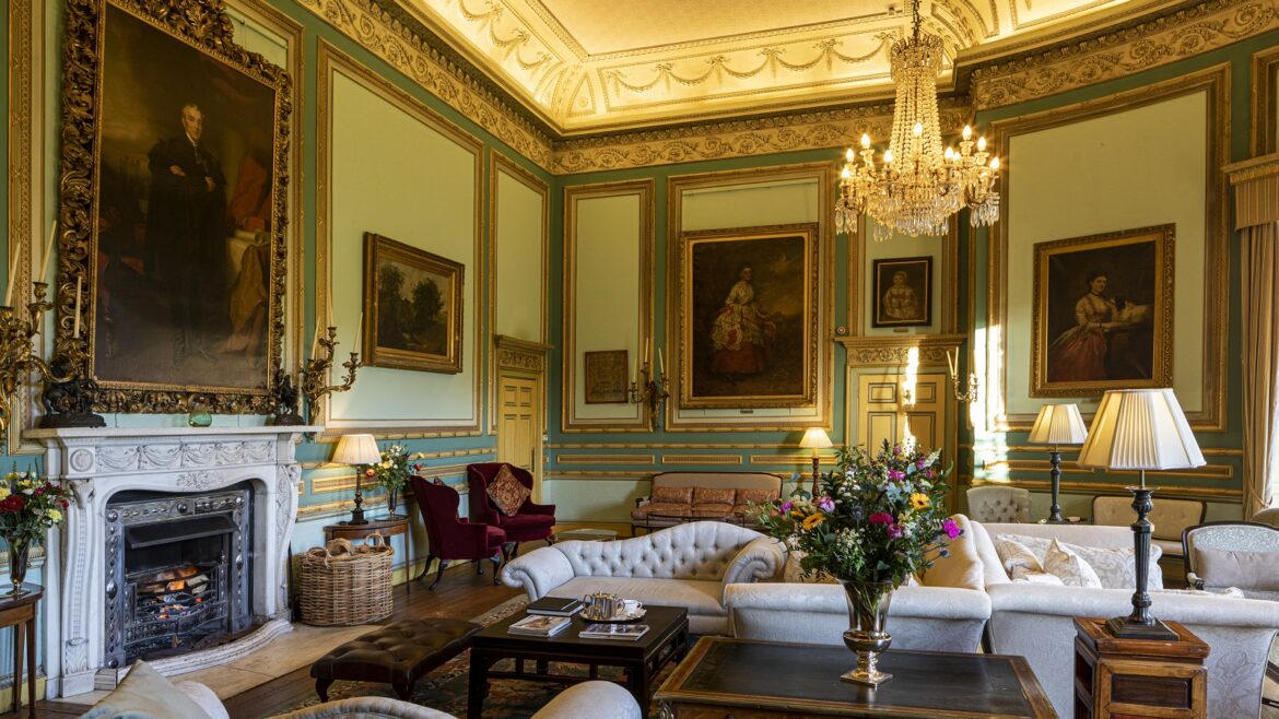 period drawing room at Swinton Park Hotel