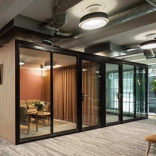 glass fronted work cubicle at clerkenwell
