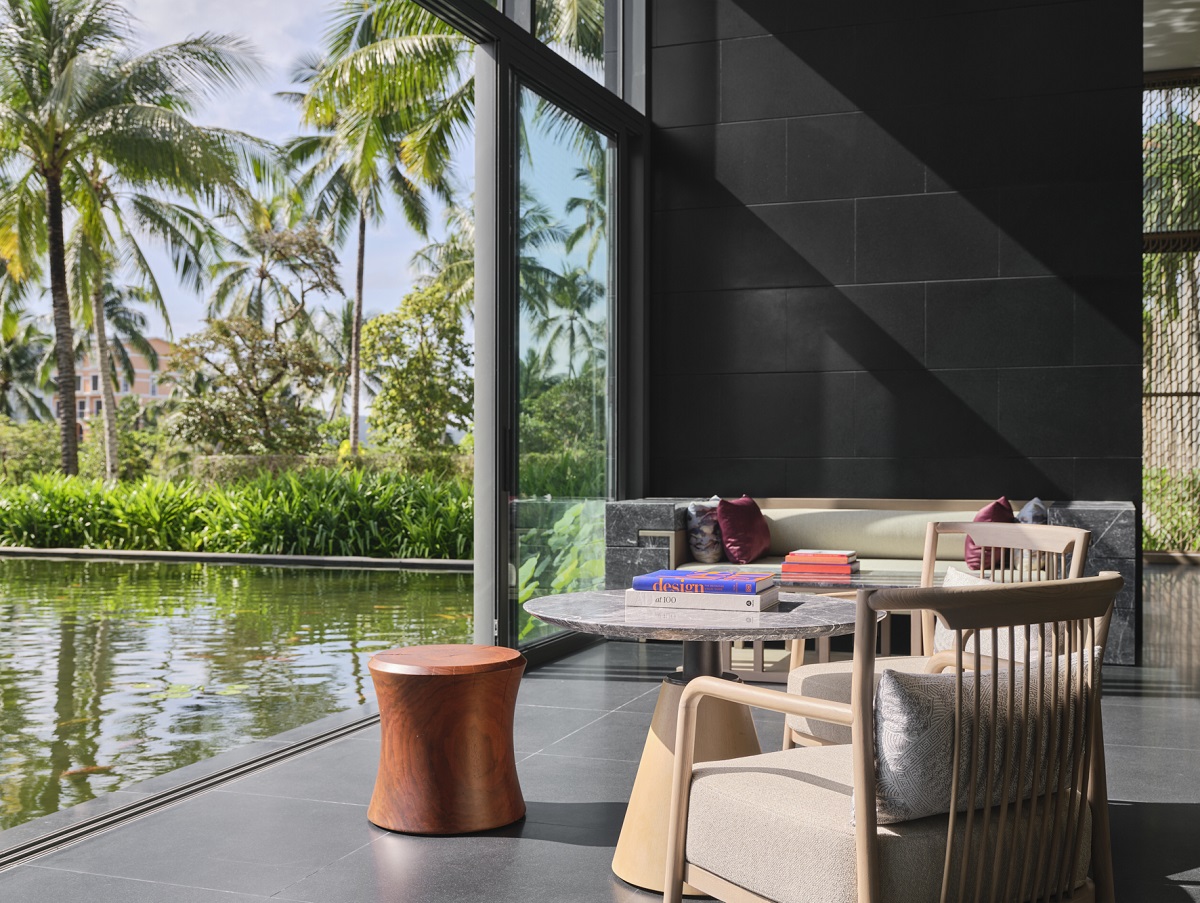 seating in regent phu quoc with open view across water and palm trees