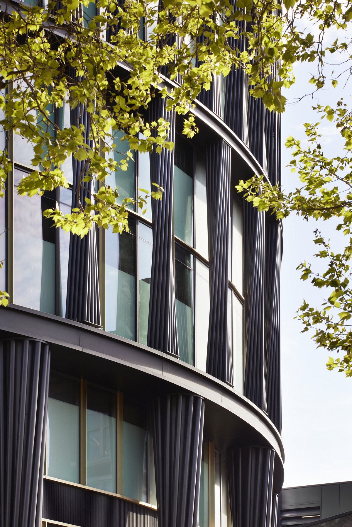 detail of structure and façade of art’otel London Hoxton by Squire & Partners