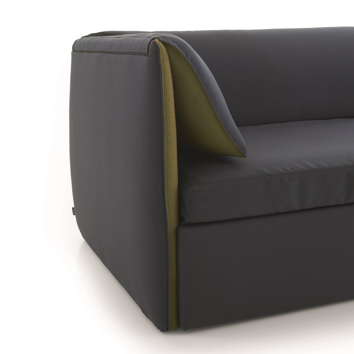 grey sofa bed designed for Novotel and produced by Ligne roset contract