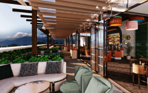 rooftop bar designed by 1508 for IHG hotel Nepal