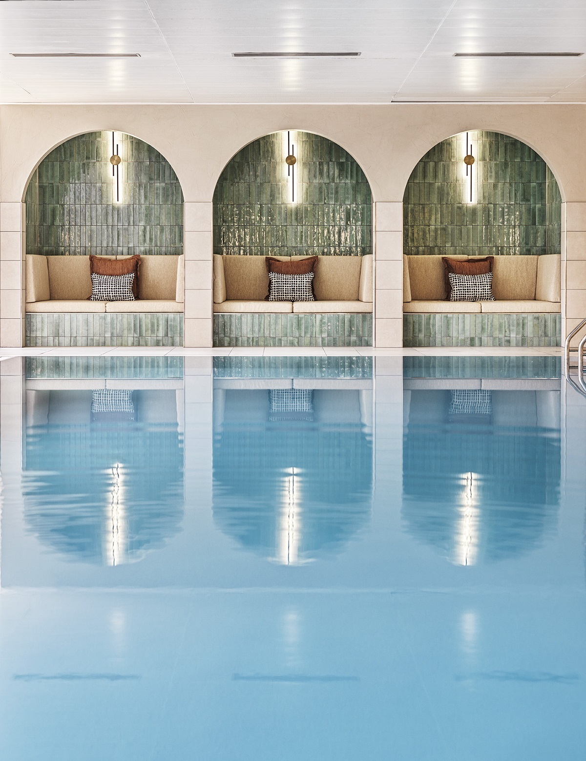 arched alcoves alongside the indoor pool at Imperial riding School vienna hotel