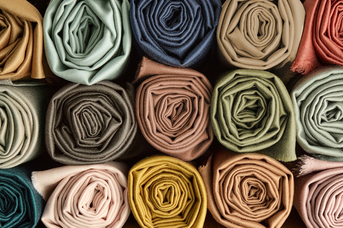 rolls of fabric in zoffany plains range