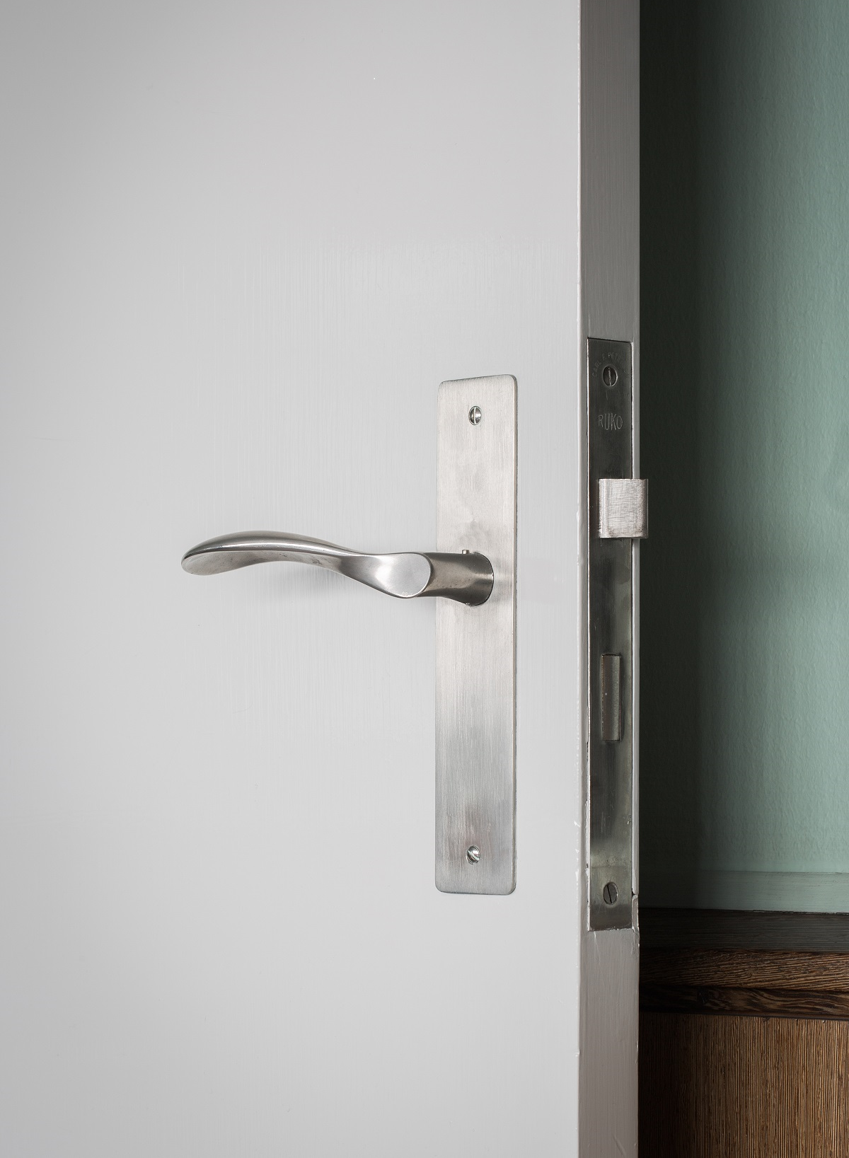 d line lever door handle on guest room door