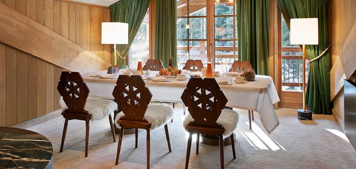 dining table and chairs at Apogee Courcheval