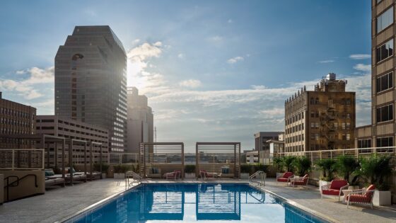 pool deck and city views at InterContinental San Antonio Riverwalk