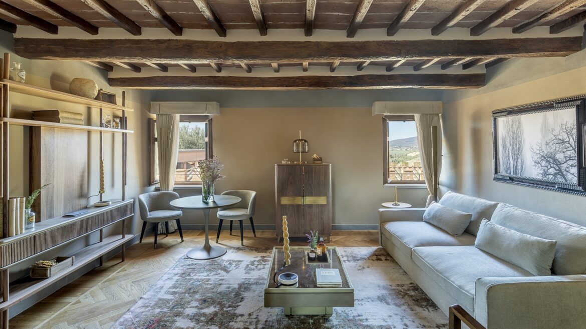 suite living room in Borgo dei Conti Resort, Umbria