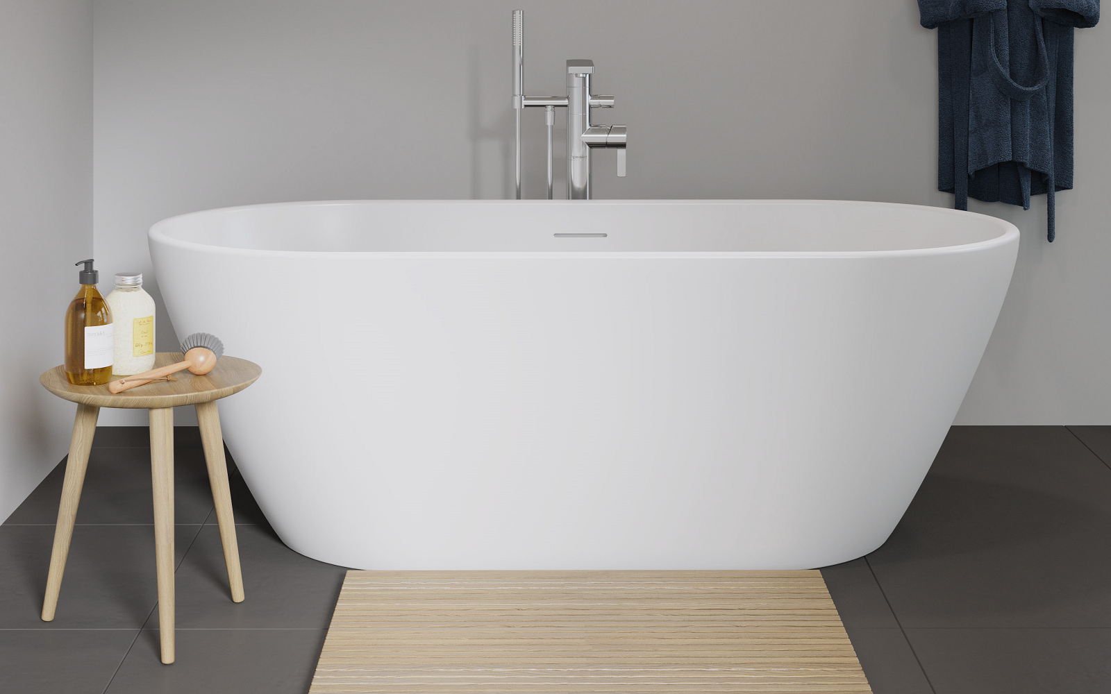 compact freestanding white bath from Duravit