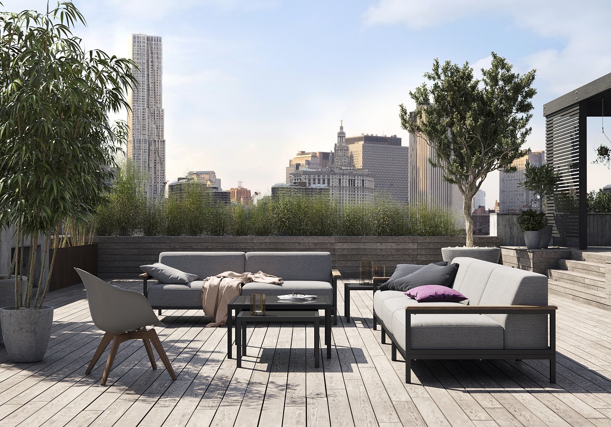 Outdoor furniture on a rooftop by BoConcept