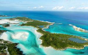 rosewood exuma aerial island view