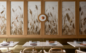 Courtyard by Marriott Hotel in Yerevan wall feature with dried grass framed in wood