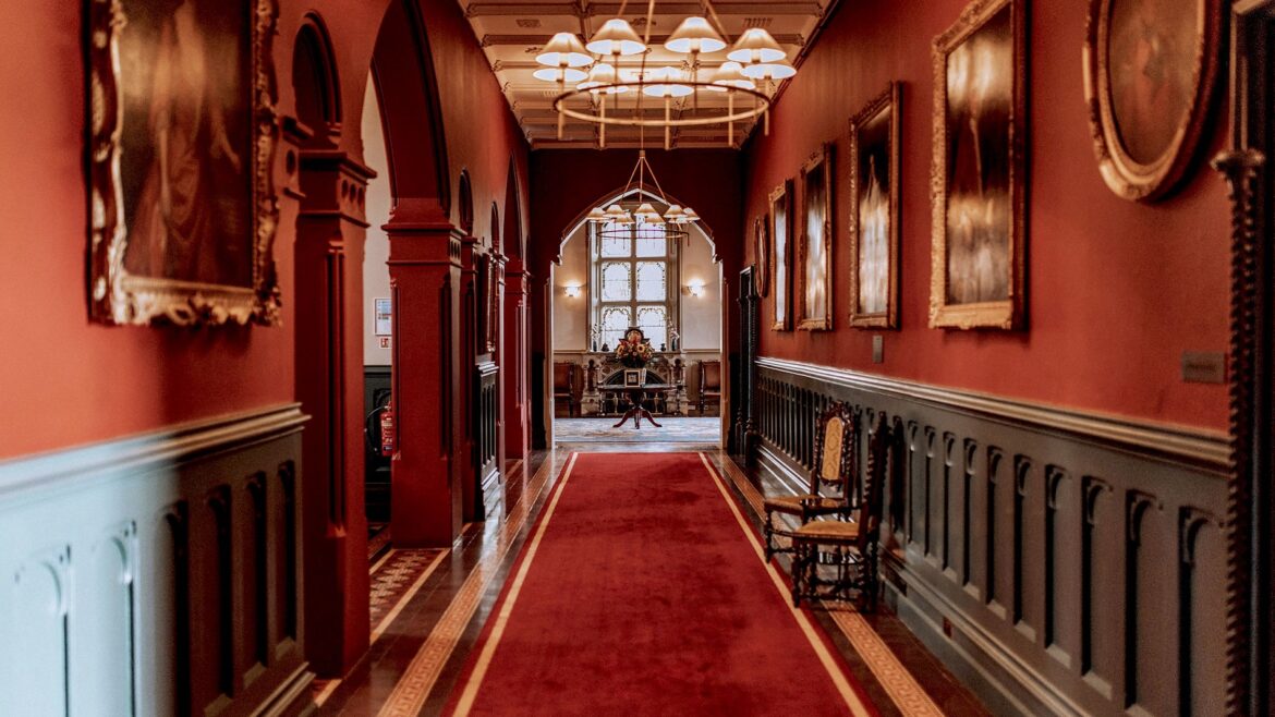 corridor at The Elvetham Hotel with period details and Ege carpet