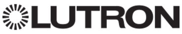 Lutron logo in black with white background