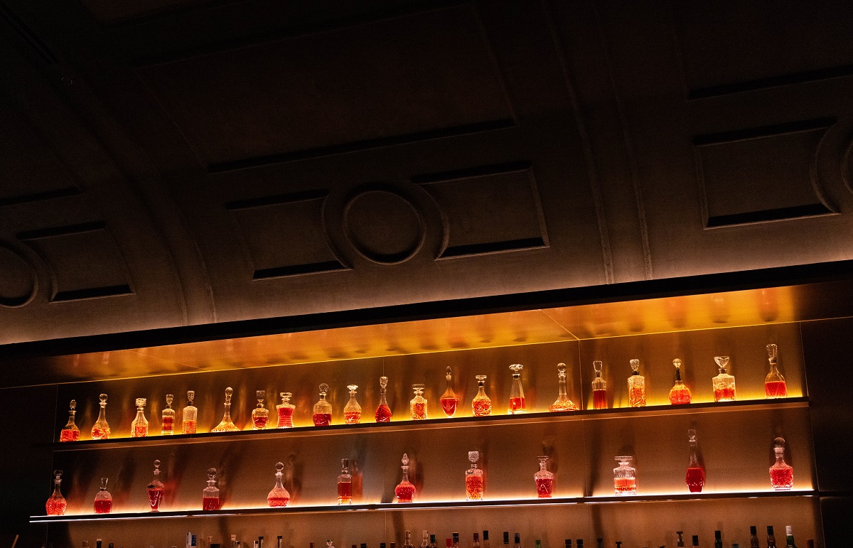 back lit bottles at the Gold Bar Wonder Room