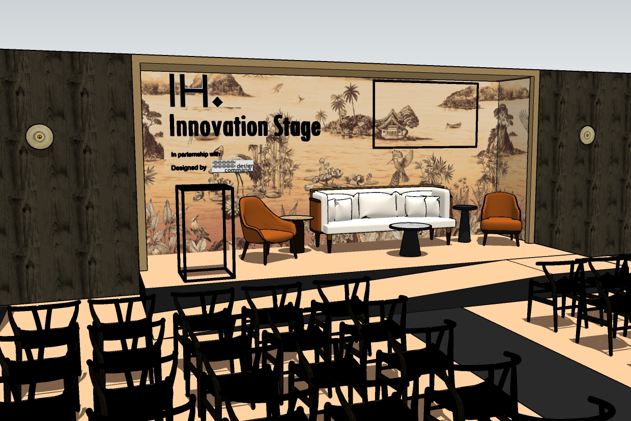 The Innovation Stage at the Independent Hotel Show 2024 designed by Design Command