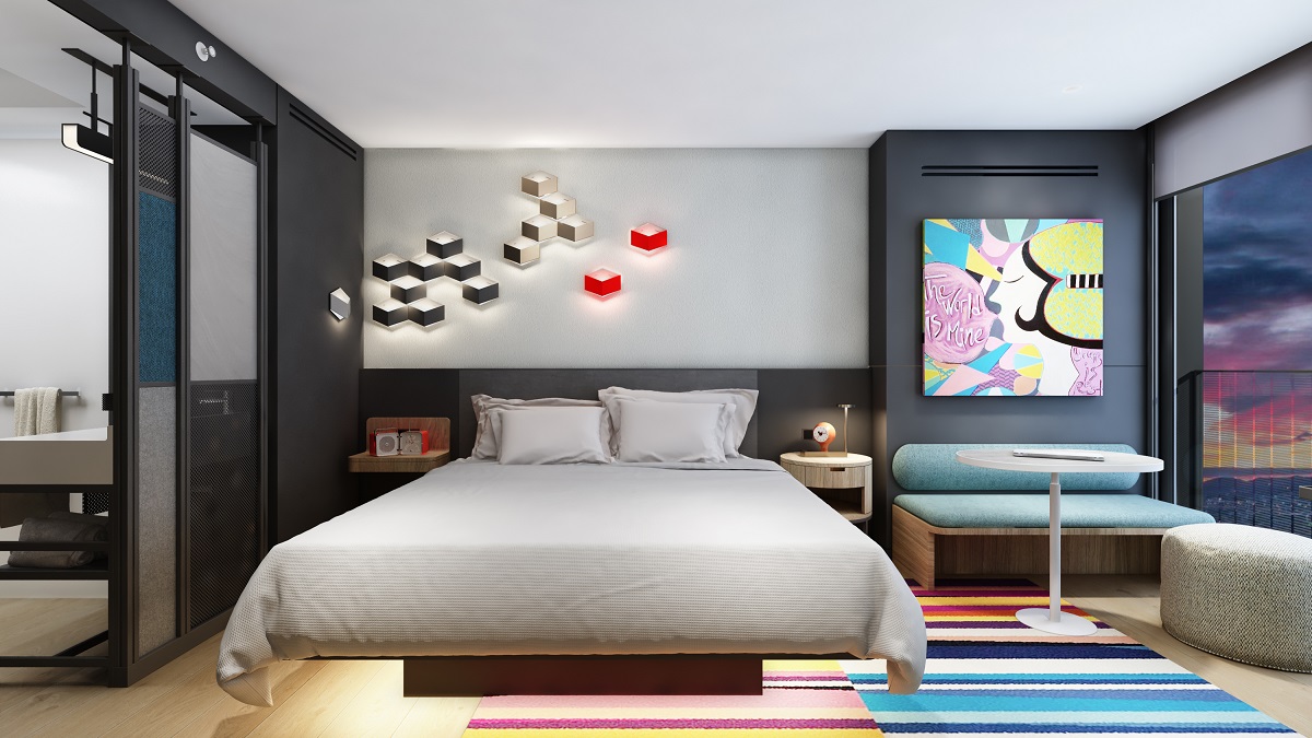 render of guestroom Aloft Istanbul Karaköy