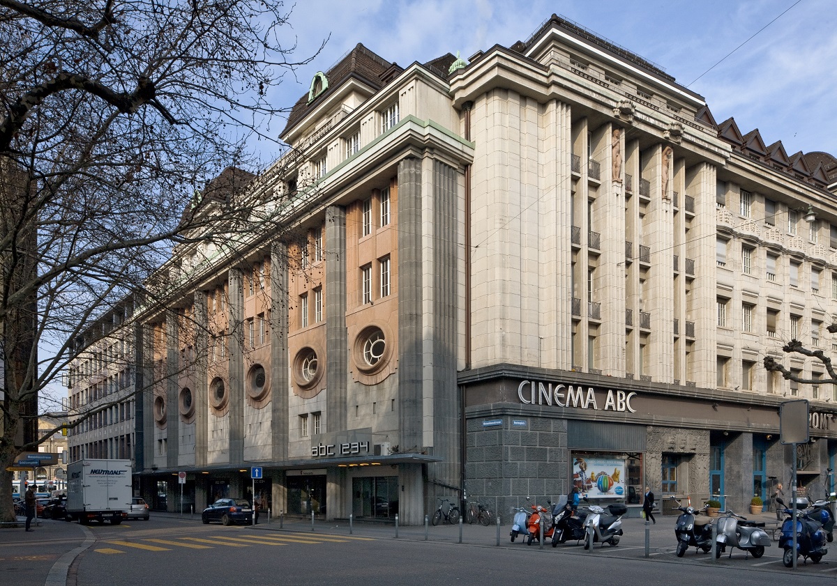 old cinema building in Zurich converted into a ruby hotel