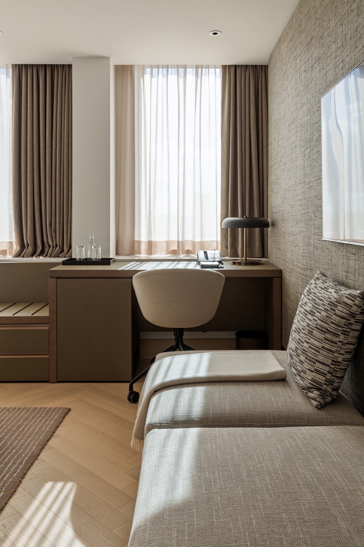 Ligne Roset contract furniture in the Royal Garden Hotel Kensington