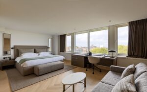 guestroom in Royal Garden Hotel with furniture by Ligne Roset Contract