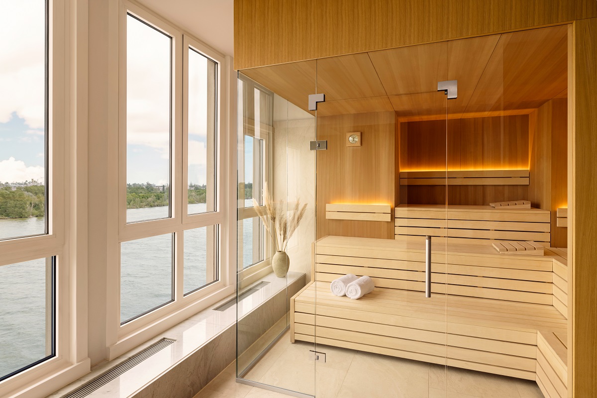 spa and sauna with river view