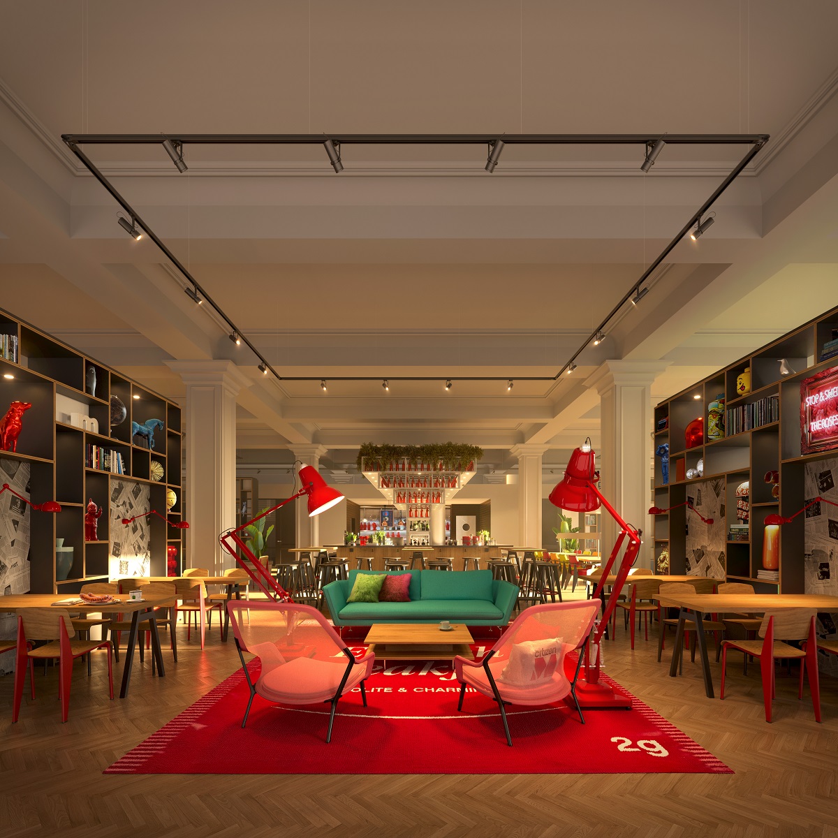 citizenM London Olympia interior render