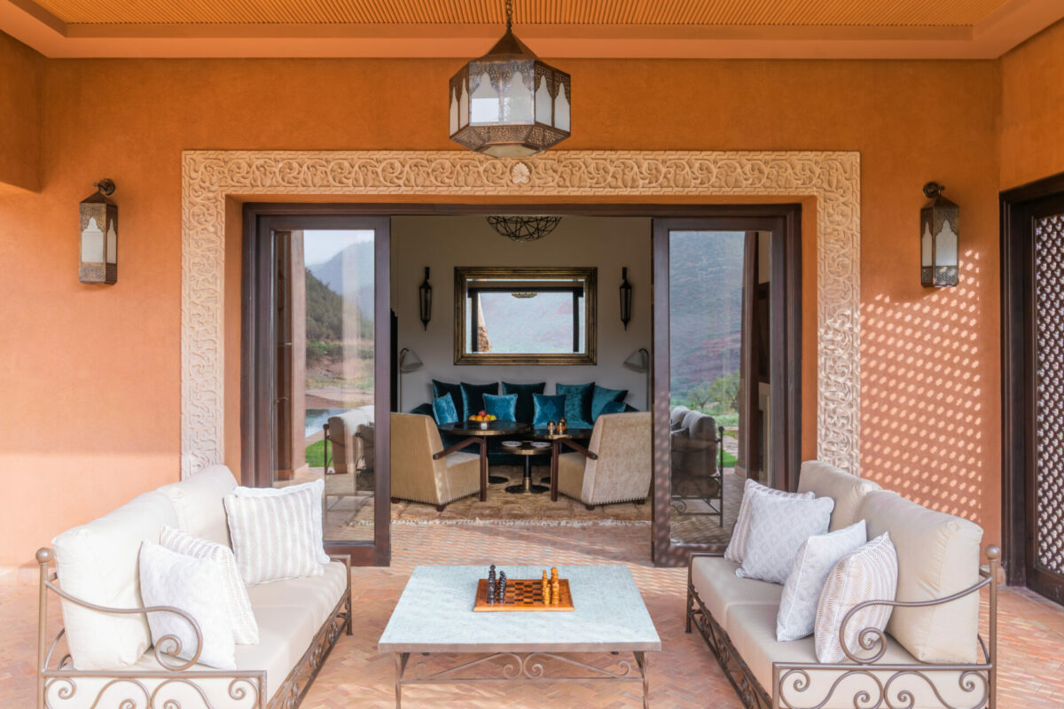 Kasbah Tamadot Riad pool suite lounge and terrace