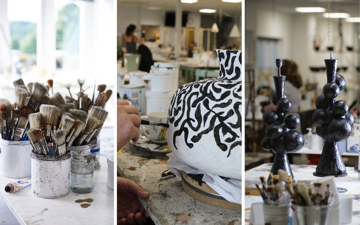 The Paint Studio at Porta Romana is a creative explosion of paintbrushes, unfinished sculptures, and ceramics