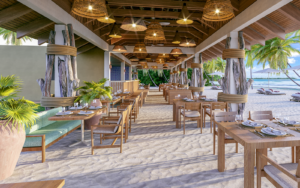 open air restaurant and beach at Zel Punta Cana