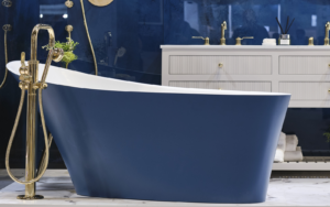 blue Ledro freestanding bath from Victoria + Albert