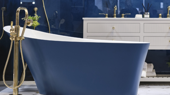 blue Ledro freestanding bath from Victoria + Albert